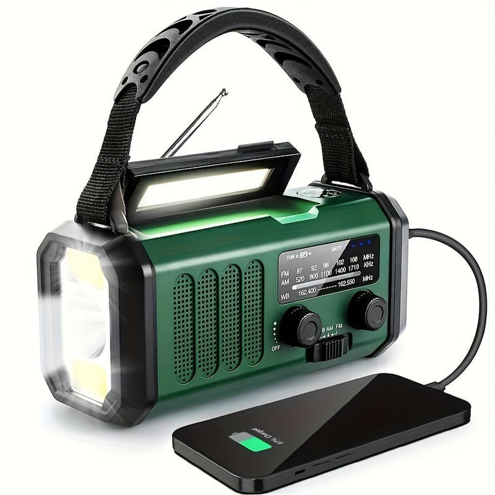 Noodradio met Handzwengel, Zonnepaneel en Powerbankfunctie