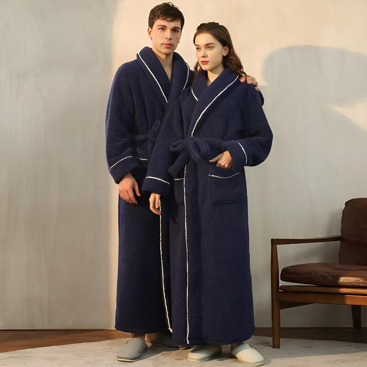 Uniseks Badjas van Coral Fleece met Sjaalkraag