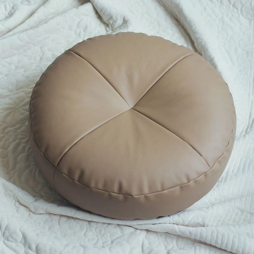 Nappa Leren Kussen in Japanse Stijl met Minimalistisch Design