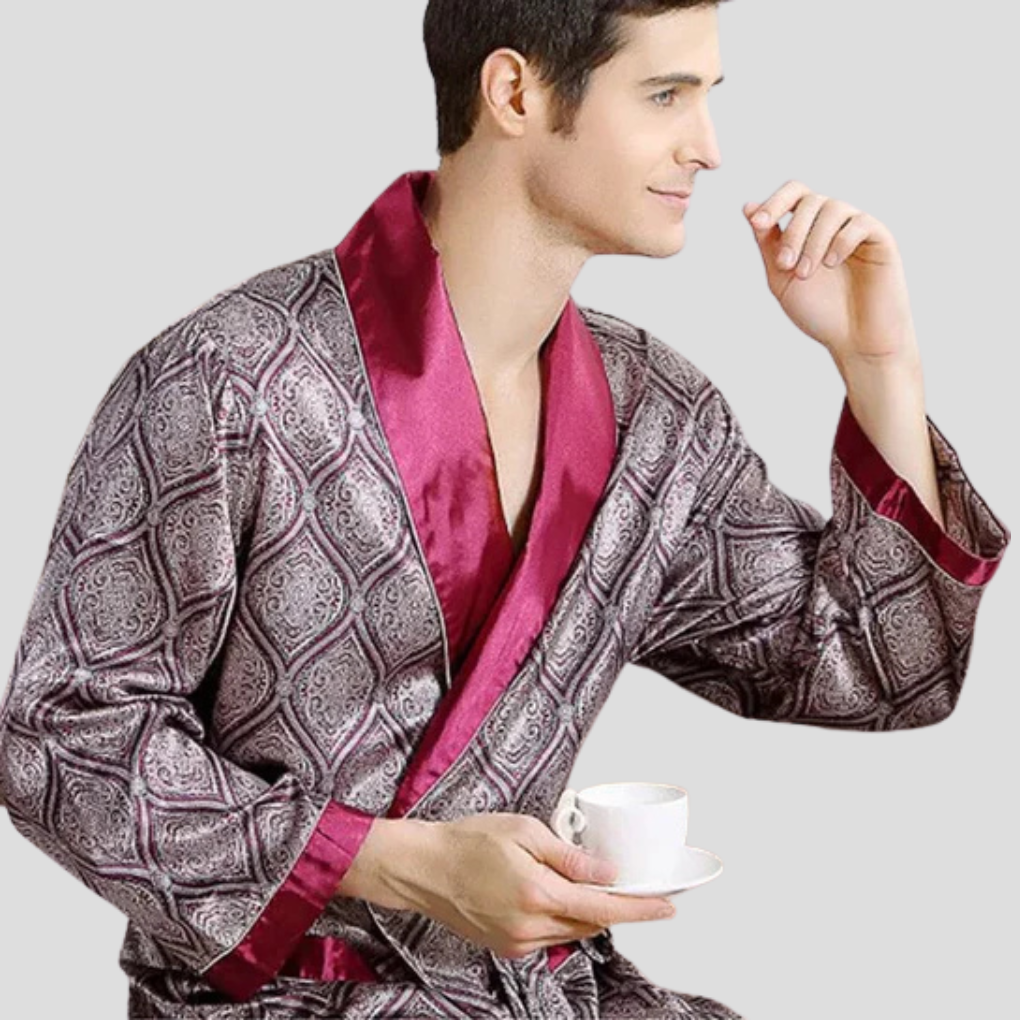 Satijnen Kimono Badjas voor Heren