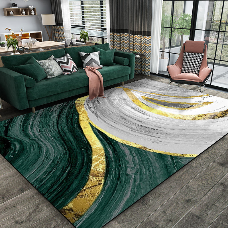 Vloerkleed - Zwart en Groen - Huisdiervriendelijk en Wasbaar