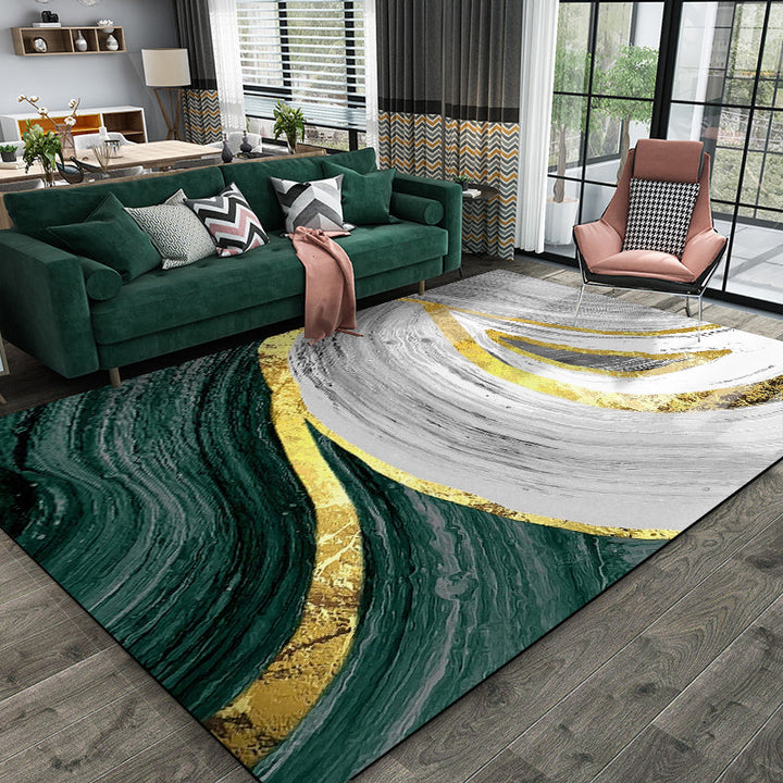 Vloerkleed - Zwart en Groen - Huisdiervriendelijk en Wasbaar