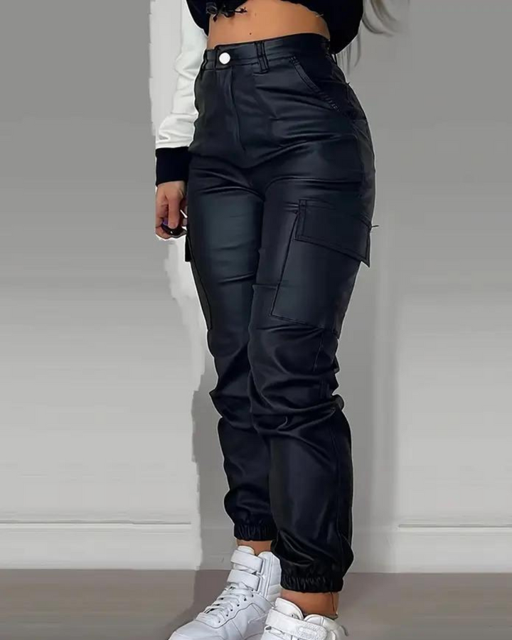Leren Cargo Dames Broek - Lisa