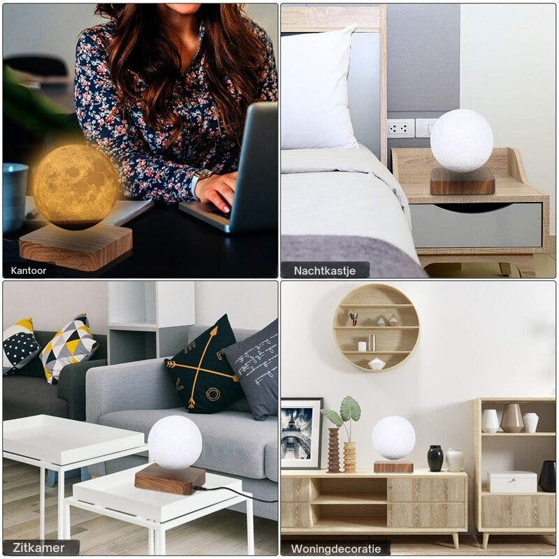 Zwevende Maanlamp met Magnetische Levitatie