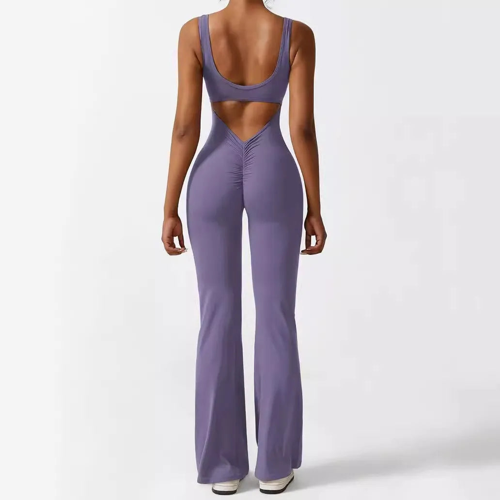 Mouwloze Flared Jumpsuit voor Yoga & Fitness