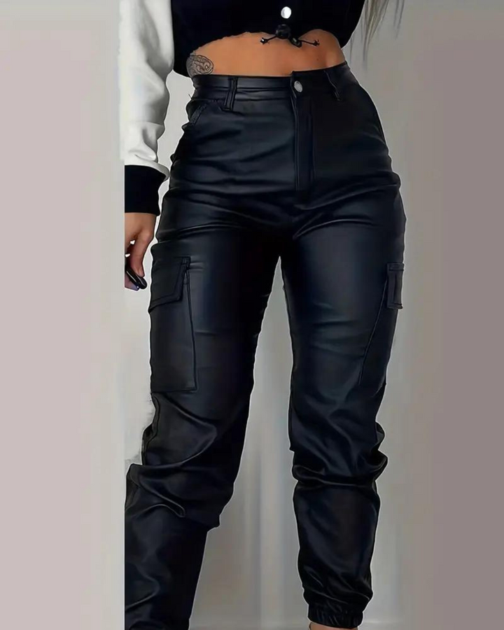 Leren Cargo Dames Broek - Lisa