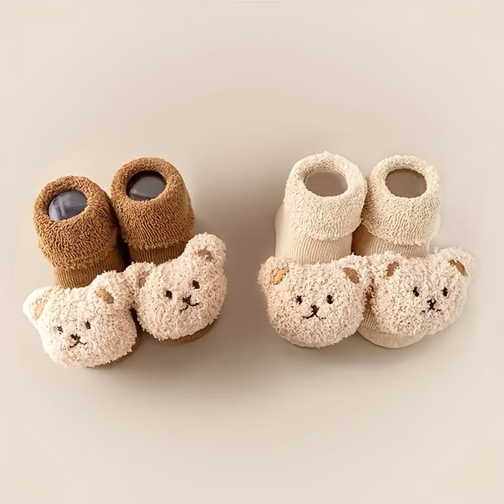 Antislip sokschoentjes voor pasgeboren meisjes en jongen met schattig berenontwerp - Angelie