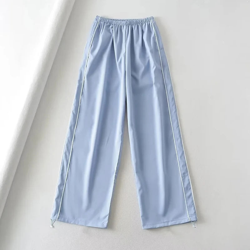 Baggy Cargo Parachute Pants met Trekkoord en Lage Taille