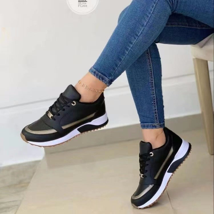 Dames Sneakers met Platte Zool en Ronde Neus
