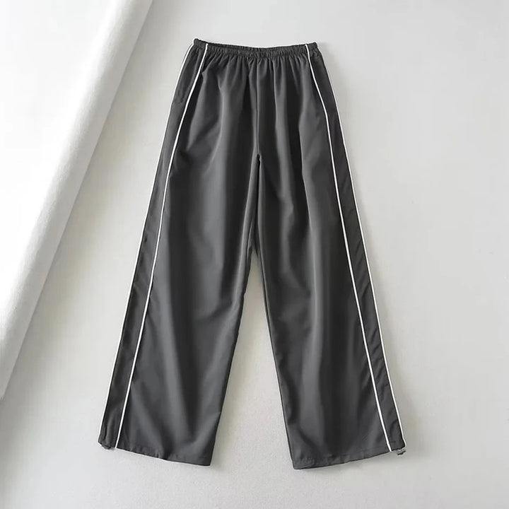 Baggy Cargo Parachute Pants met Trekkoord en Lage Taille