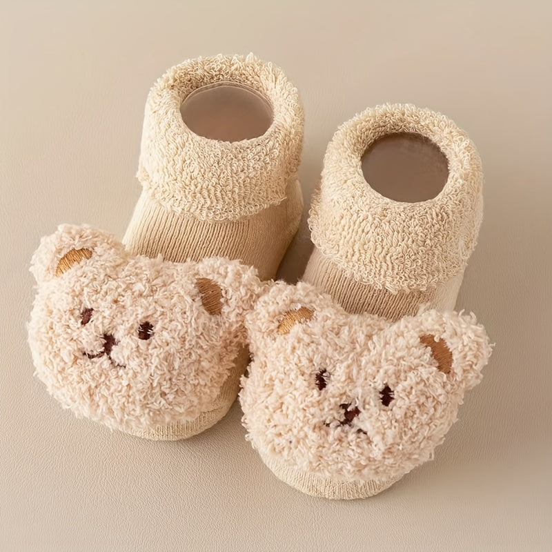 Antislip sokschoentjes voor pasgeboren meisjes en jongen met schattig berenontwerp - Angelie