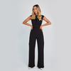 Elegante Mouwloze Jumpsuit met V-hals en Wijde Pijpen