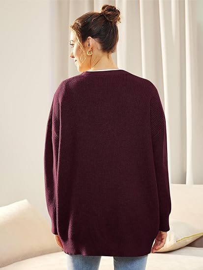 Oversized damesvest met V-hals en knoopsluiting - Aleen