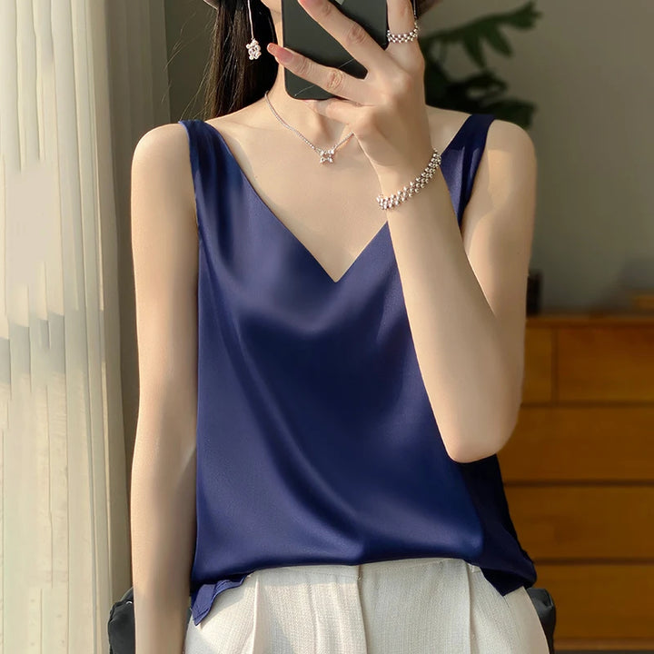 MStijlvolle Zijde Dames Top voor een Elegante Uitstraling