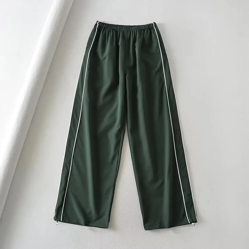 Baggy Cargo Parachute Pants met Trekkoord en Lage Taille