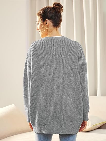 Oversized damesvest met V-hals en knoopsluiting - Aleen