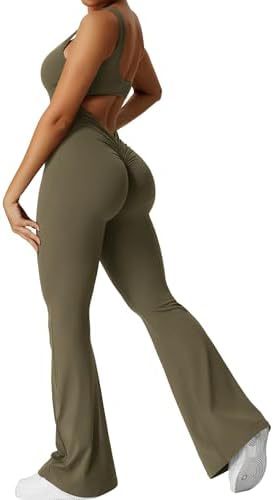 Mouwloze Flared Jumpsuit voor Yoga & Fitness