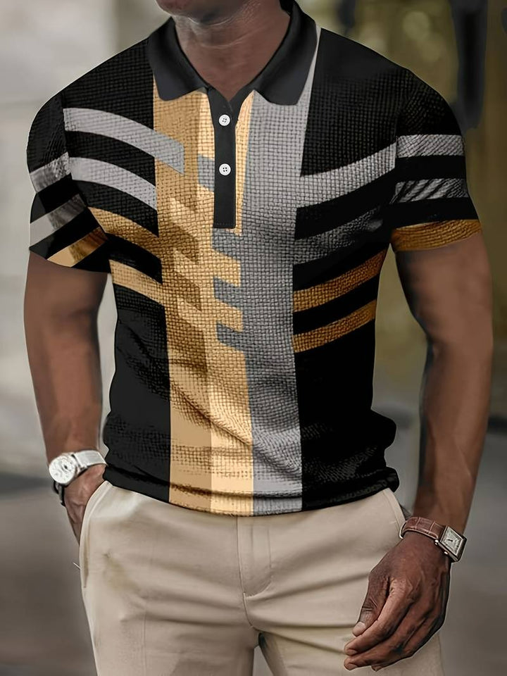 Herenpolo met 1/4 knopen in vintage stijl - Gunter
