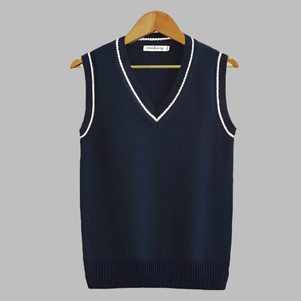 Retro gestreepte preppy stijl mouwloze trui
