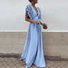 Elegante maxi avondjurk met ruches - Bernatte