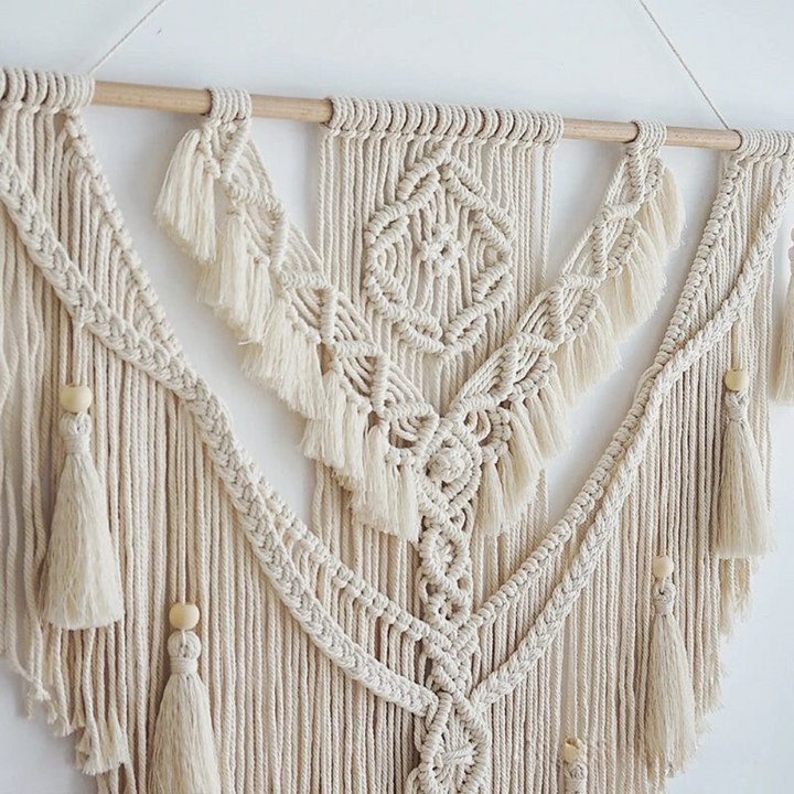 Handgemaakte Macramé Wandhanger met Kwastjes