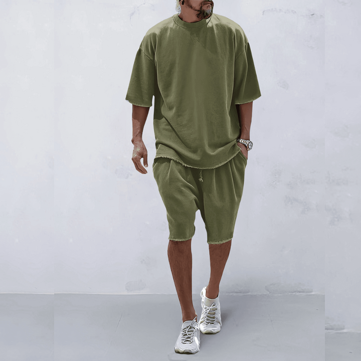 Casual shirt met korte broek voor heren - Mitch