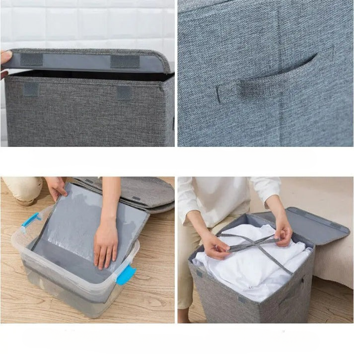 Inklapbare ruime wasmand met deksel