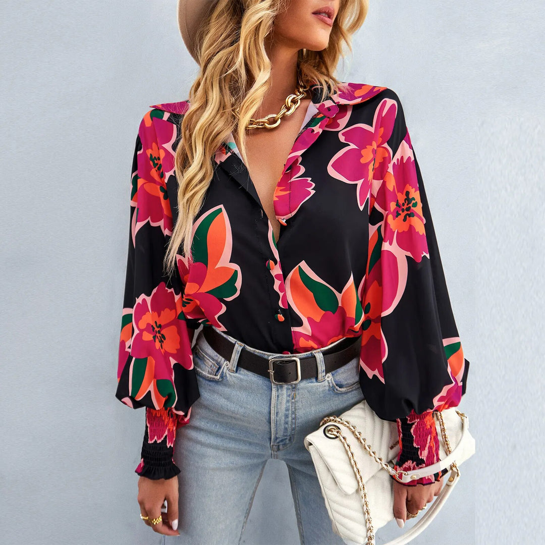 Blouse dames met bloemenprint - Flora