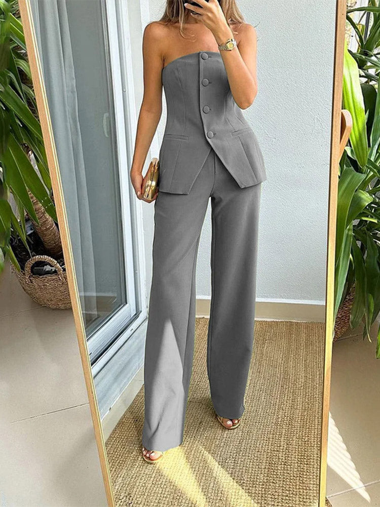 Zomer kledingset dames - broek en mouwloos shirt