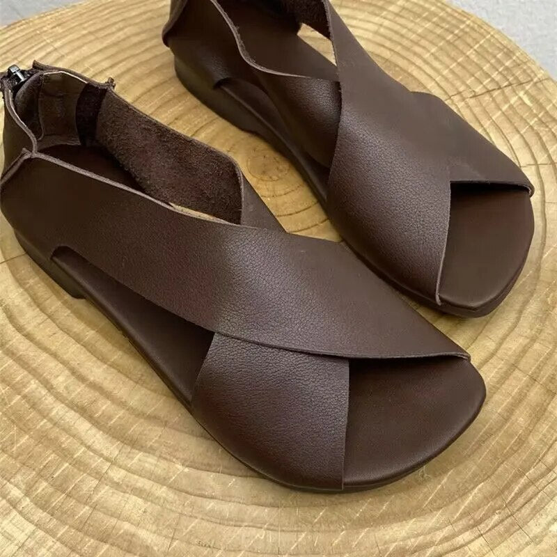 Lederen sandalen vrouw