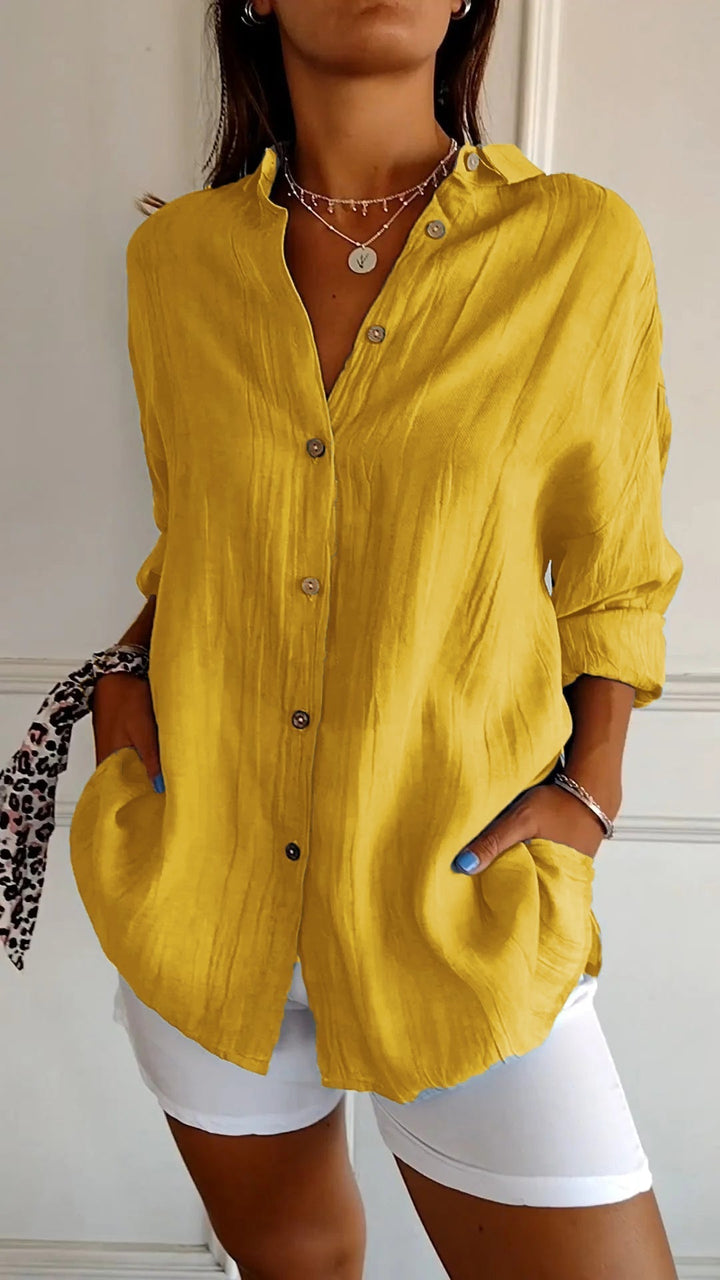 Loszittende Blouse voor dames - Luchtig en Comfortabel - Met knopen sluiting