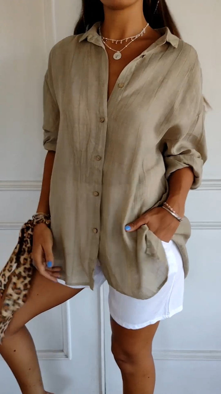Loszittende Blouse voor dames - Luchtig en Comfortabel - Met knopen sluiting
