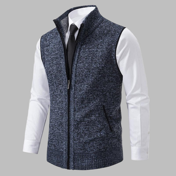 Klassiek gebreid vest met ritssluiting voor heren