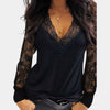 Kanten Dames Blouse met V-hals en Elegante Details