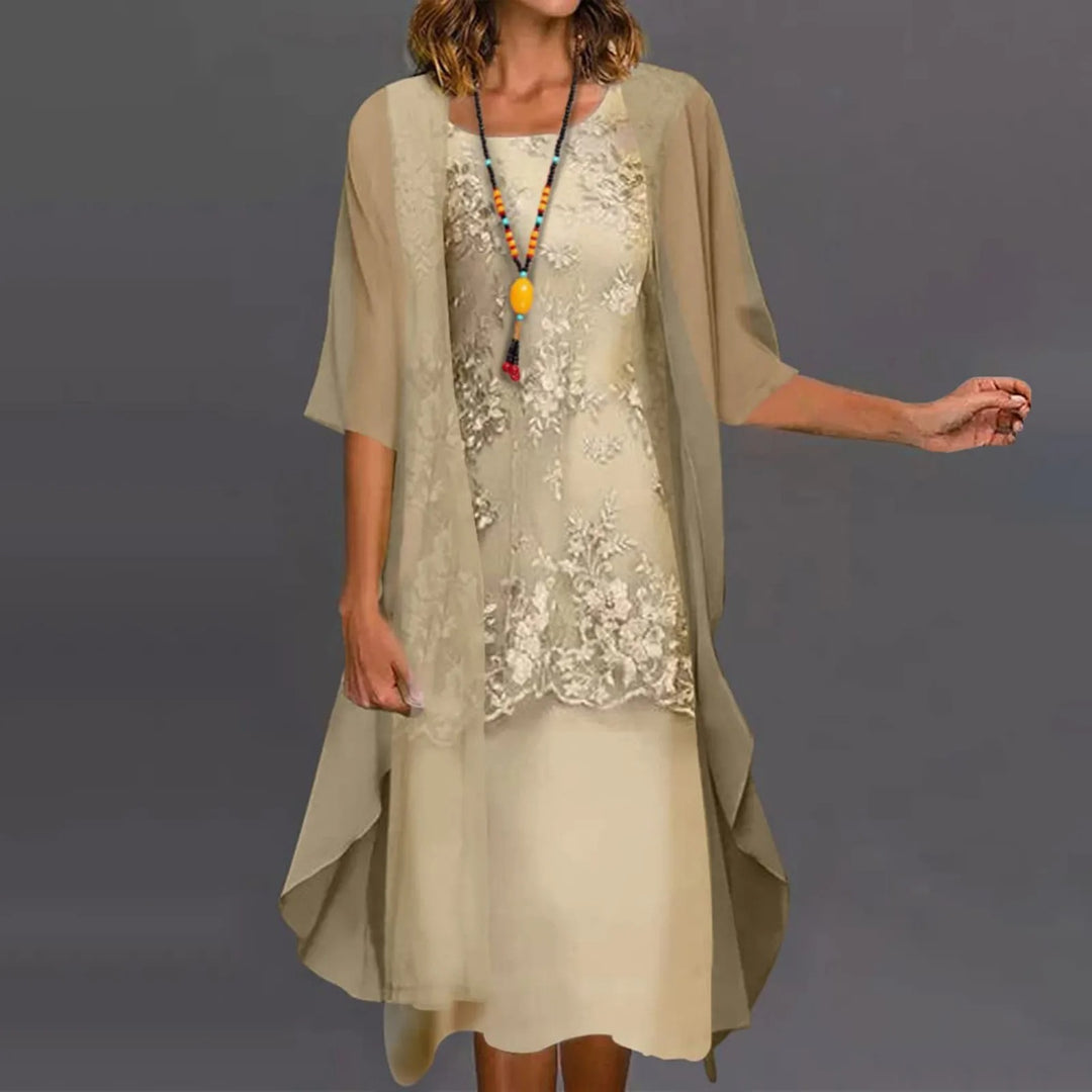 Aneira – Elegante Tweedelige Chiffonjurk