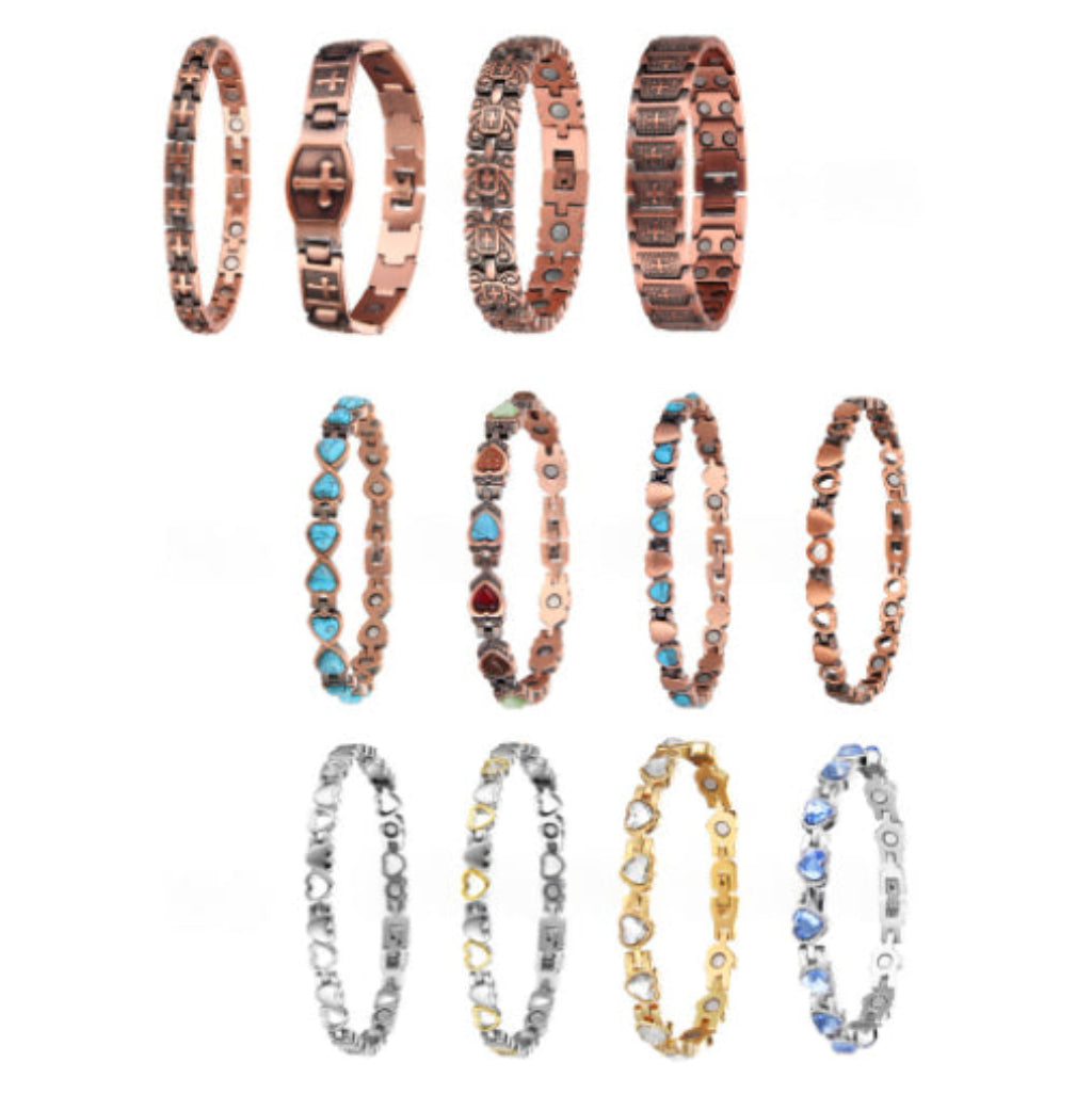 Magnetic Retro And Stylish Open Design Red Copper Bracelet