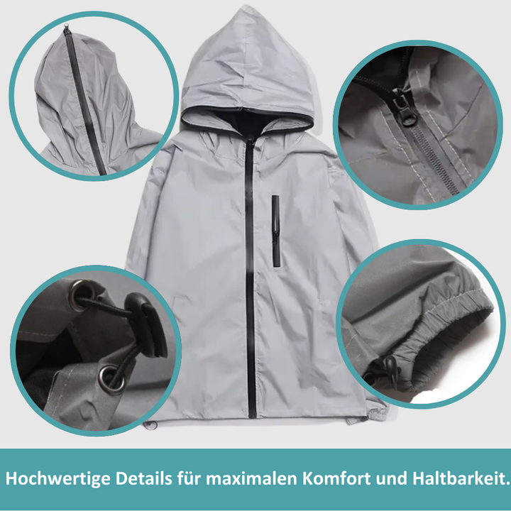 Hoogreflecterende en Waterdichte Uniseks Regenjas - LumiSafe