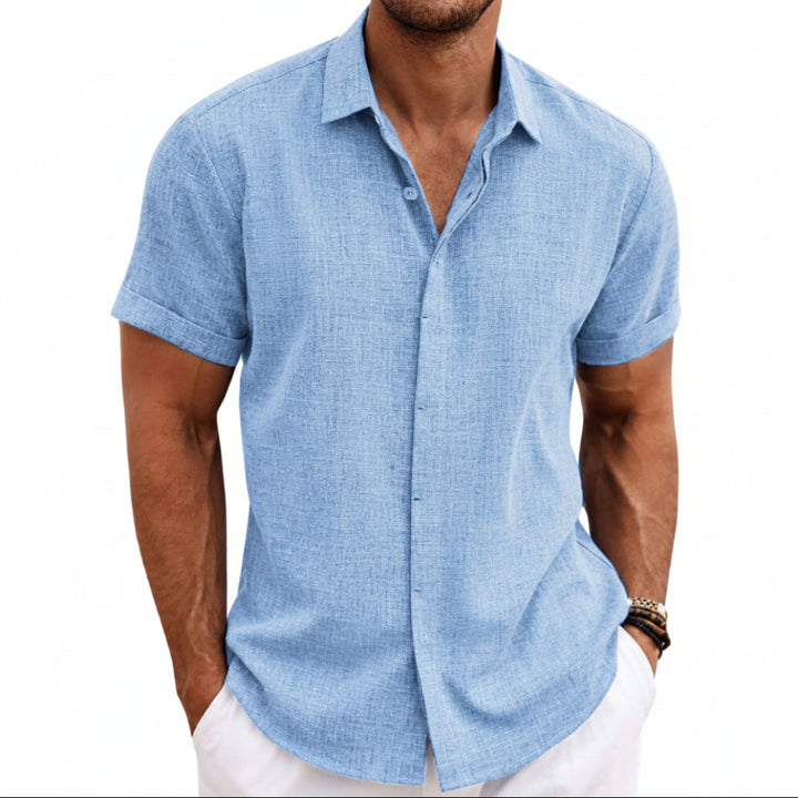 Men's Linen Short Sleeved T-shirt Loose Fitting