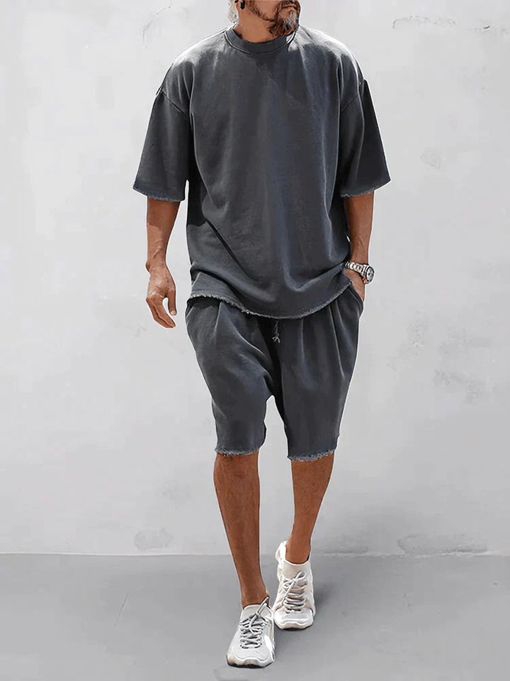 Casual shirt met korte broek voor heren - Mitch