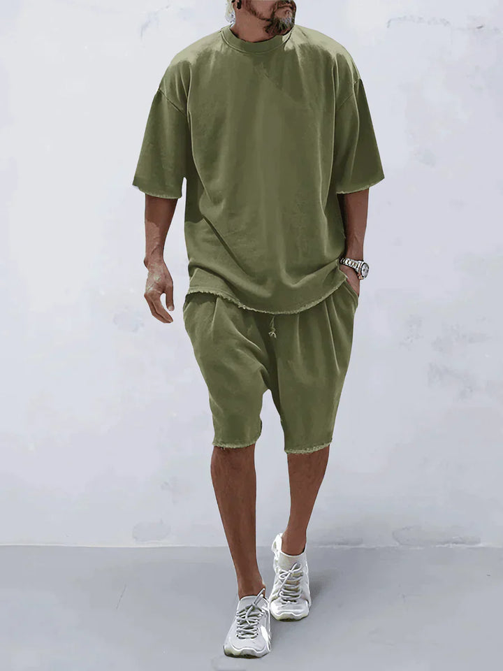 Casual shirt met korte broek voor heren - Mitch