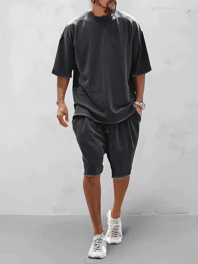 Casual shirt met korte broek voor heren - Mitch