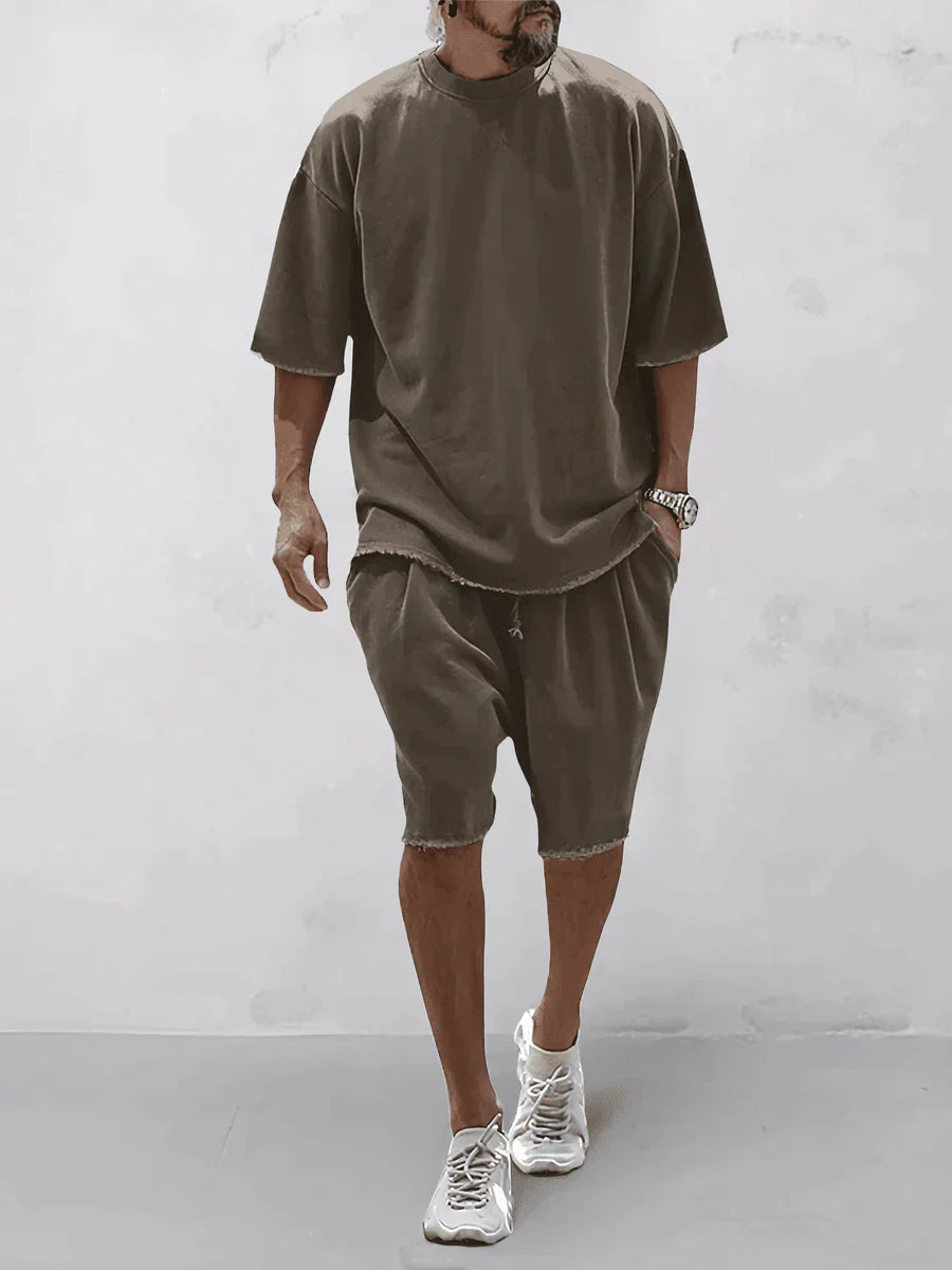 Casual shirt met korte broek voor heren - Mitch