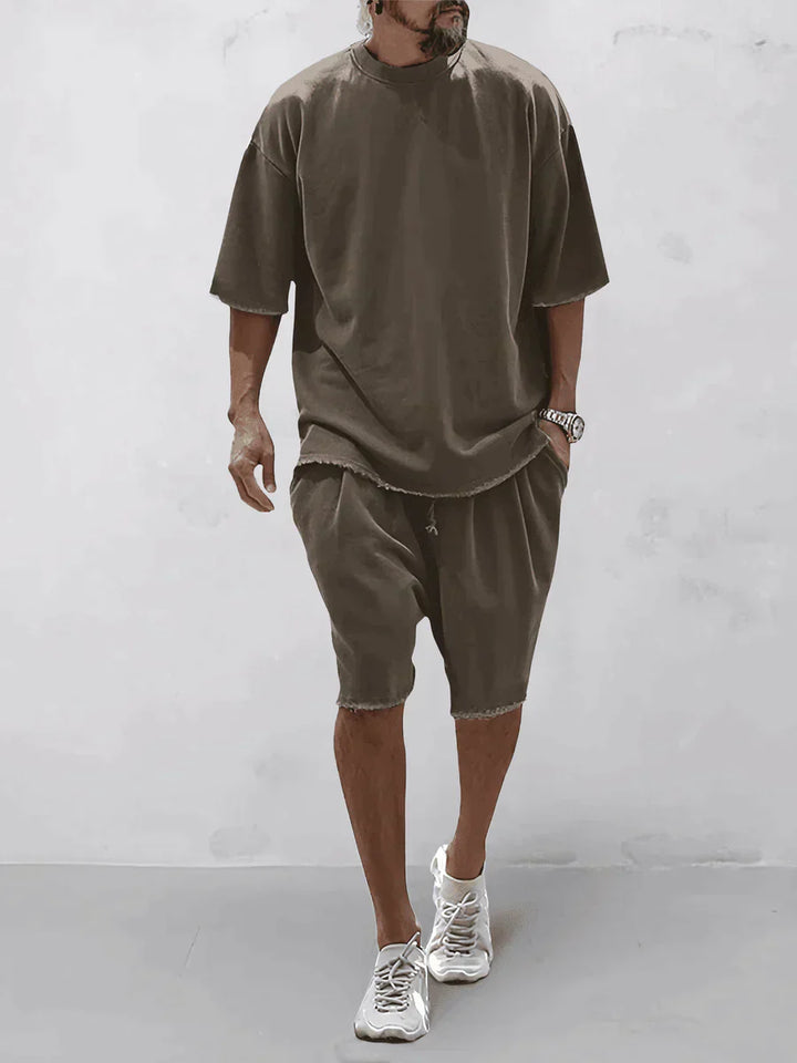 Casual shirt met korte broek voor heren - Mitch