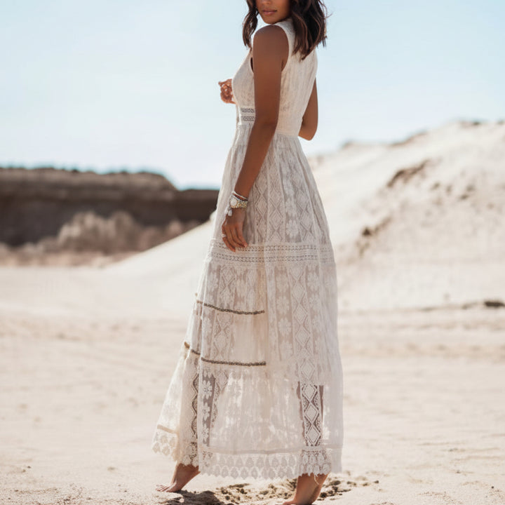 Lace Panel Waist Cut Out Dress
