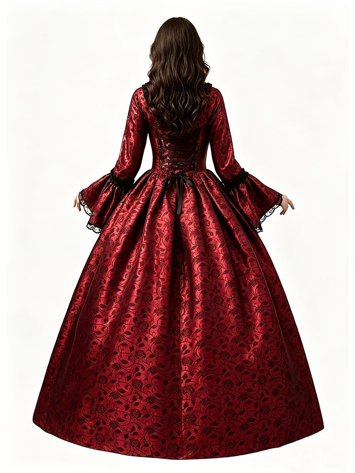 Gothic vampierjurk voor dames met wijd uitlopende mouwen, Halloweenkostuum