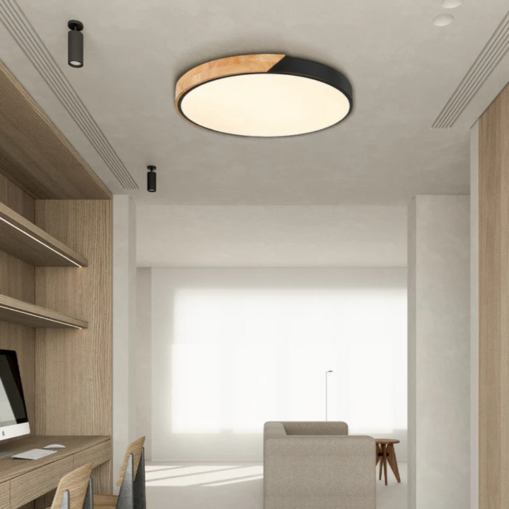 Delos Scandi houten plafondlamp | Natuurlijke LED-designlamp