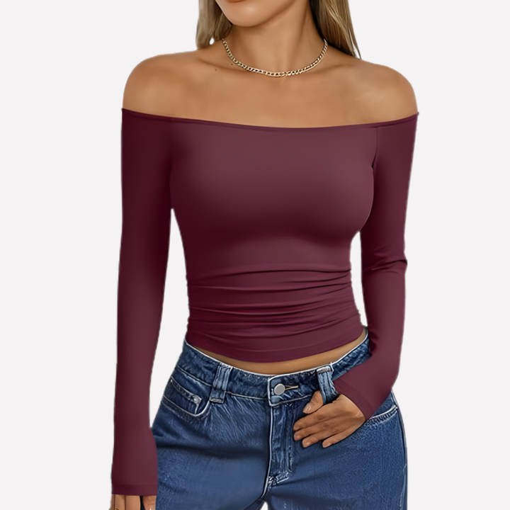 Vrouwen Off‑The‑Shoulder Lange Mouwen Top