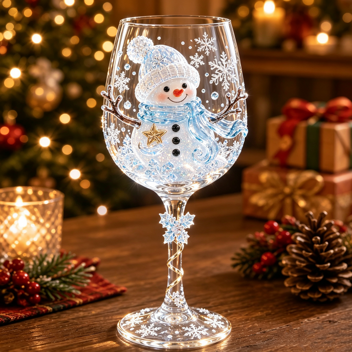 3D-wijnglazen voor Kerstmis – feestelijk drinkplezier met kerstsfeer