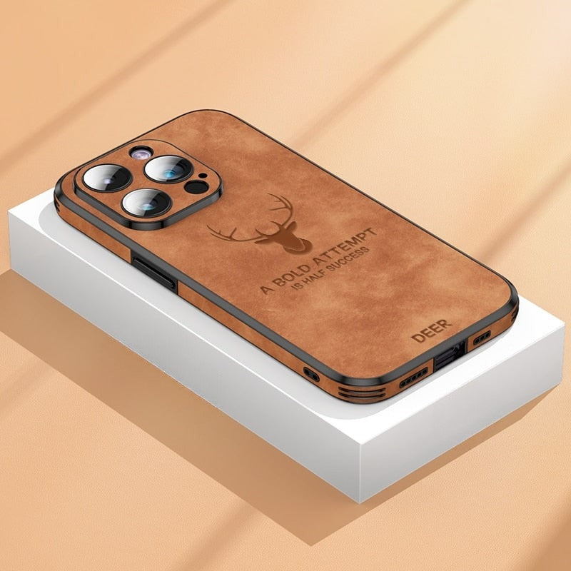 Luxe Hertenleren iPhone Hoes - Veltro