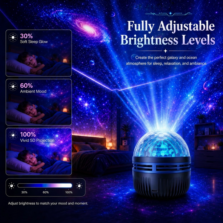 360° Dynamische Galaxy-sterrenhemelprojector nachtlampje met zwanenhals en USB-voeding